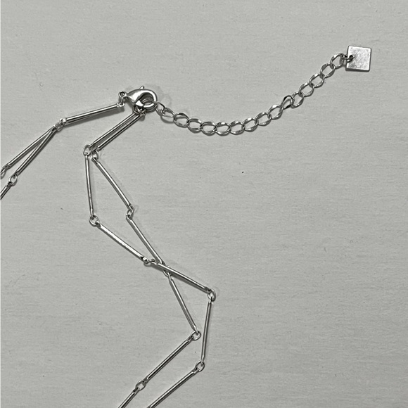 Double layer square disc silver necklace 30” from Anthropologie - Picture 7 of 7